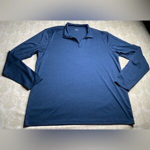 BCG Men’s Navy Blue Quarter Zip Long Sleeve Pullover XL Athletic Lightweight